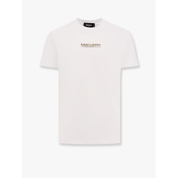 Dsquared2 Men Cotton T-Shirt With Frontal Embossed Logo